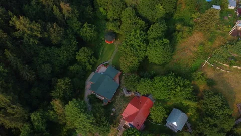 Russian village in the forest in summer Stock Footage 280984725