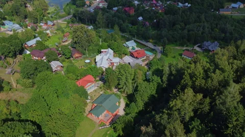 Russian village in the forest in summer Stock Footage 280984799