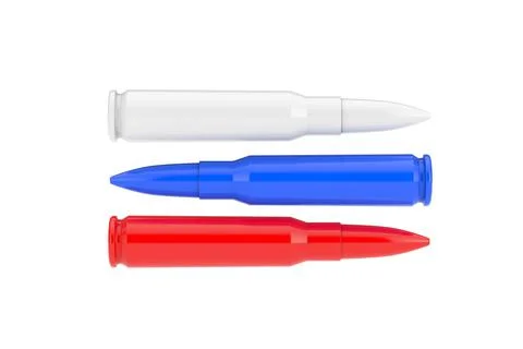 Russian War Agression Concept. Automatic Rifles 7.62 mm Caliber Metal Bullet  Stock Illustration