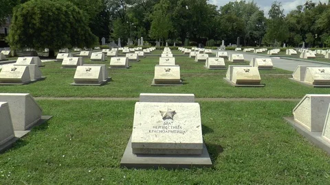 Russian War Graves Budapest Stock Footage 95411838
