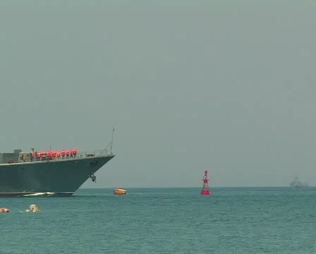Russian warship in motion. #69 Stock Footage 10740030