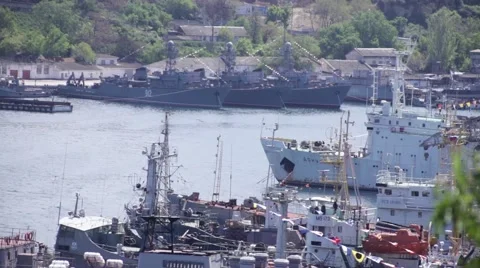 Russian warships Stock Footage 50127096