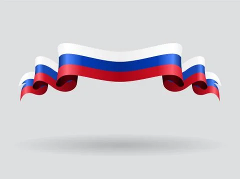 Russian wavy flag. Vector illustration Stock Illustration