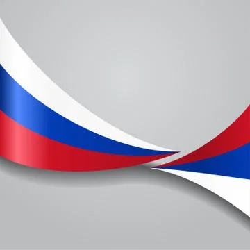 Russian wavy flag. Vector illustration Stock Illustration