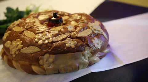 Russian Wedding Loaf Stock Footage 61766044