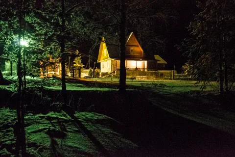 Russian winter  night Stock Photos