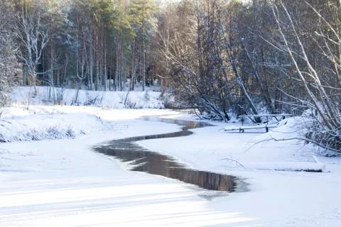 Russian winter River Stock Photos