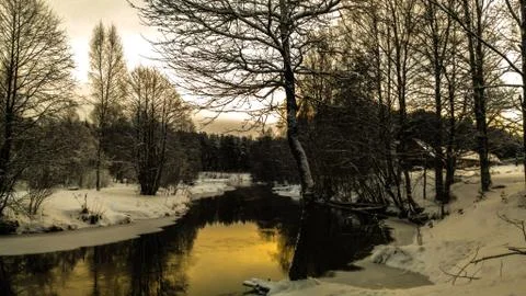 Russian winter  River Foto stock