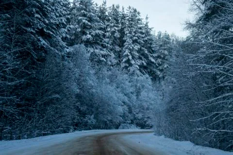 Russian winter  Road Foto stock