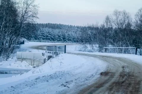 Russian winter Road Stock Photos