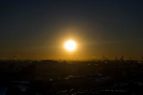 Russian winter sunset Foto stock
