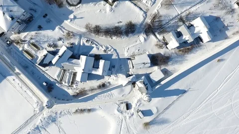 Russian winter in Suzdal. Panoramic view of Suzdal from the drone. Stock Footage 104574810