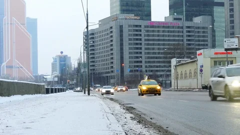 Russian Winter Traffic Stock Footage 76833996