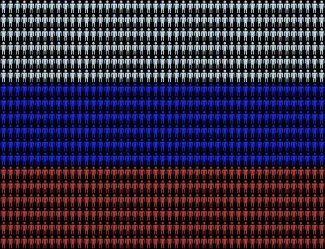 Russian workforce with numerous abstract people and flag Stock Illustration
