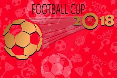Russian world cup 2018 background, pattern with modern and traditional elements Stock Illustration