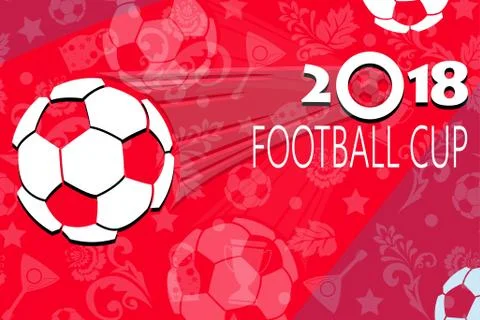 Russian world cup 2018 background, pattern with modern and traditional elements Stockillustratie