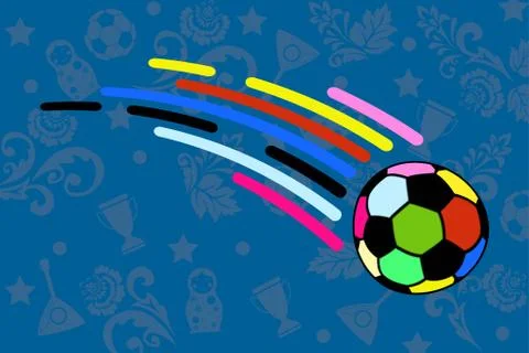 Russian world cup 2018 background, pattern with modern and traditional elements Illustrazione stock