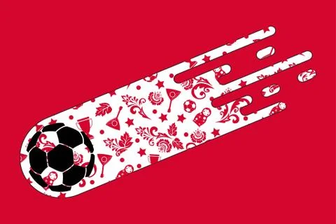Russian world cup 2018 background, pattern with modern and traditional elements Illustrazione stock
