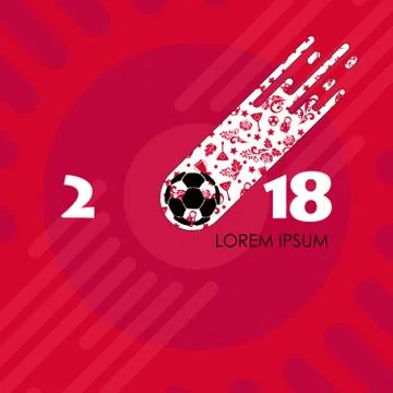 Russian world cup 2018 background, pattern with modern and traditional elements Illustrazione stock