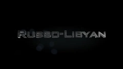 Russo-Libyan title metal text on black alpha channel background Stock Footage 295893471