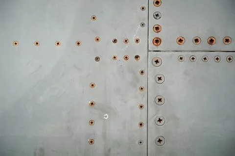 Rust airplane rivets Stock Photos