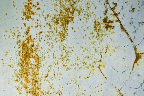 Rust and crackle texture on white surface Stock Photos