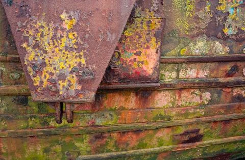 Rust and Decay, Abstract Texture of a Weathered Metal Surface Stock Photos