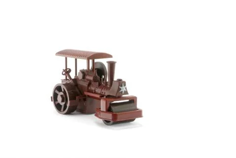 Rust-brown road roller Stockfoto's