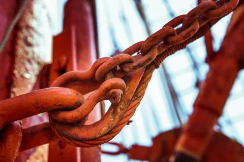 Rust, chains and rigs Stock Photos
