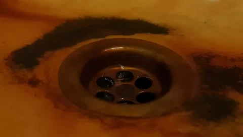 Rust close-up. Rusty metal. Water and rust. Rusty water. Stock Footage 158225374