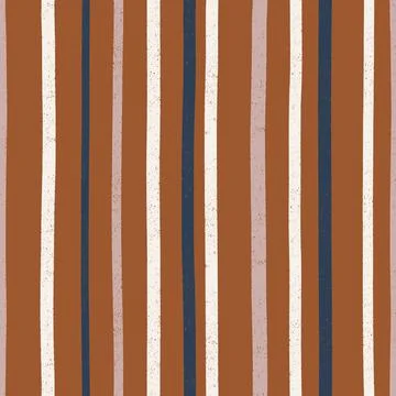 Rust colored irregular artistic seamless stripe pattern Stock Illustration