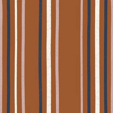 Rust colored irregular artistic seamless stripe pattern Stock Illustration