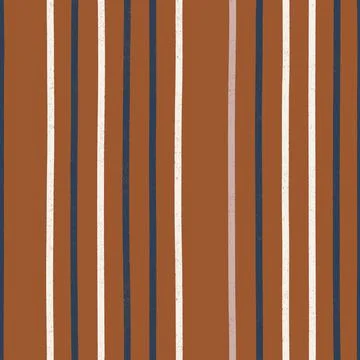 Rust colored irregular artistic seamless stripe pattern Stock Illustration