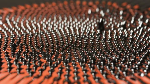 Rust Copper metallic magnetic Ferrofluid, visual effect looks like liquid metal. Stock Footage 133137794