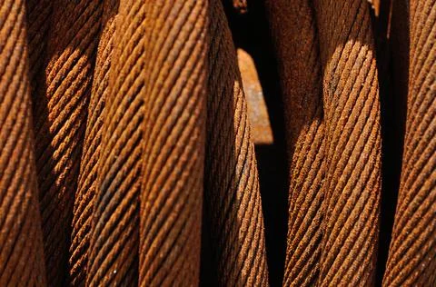 Rust cords rest in the sun Foto stock