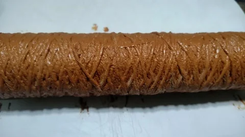 Rust dirty polypropylene drawstring cartridge mechanical cleaning water filter Video stock 236562609