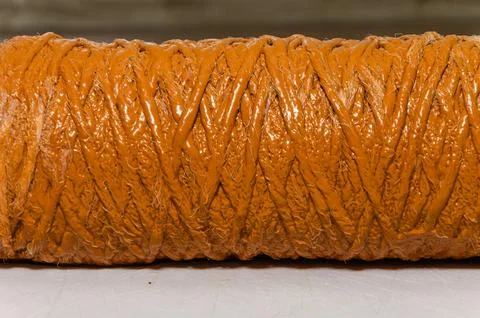 Rust dirty polypropylene drawstring cartridge mechanical cleaning water filter Stock Photos