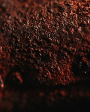 Rust. Fragment of a rusty metal surface. Macro photo. Grunge texture. Stock Photos