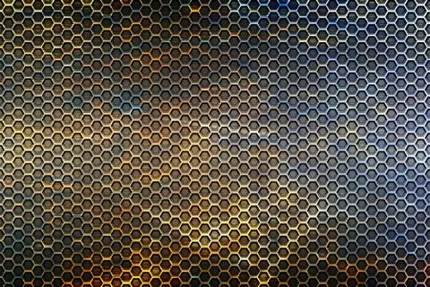 Rust hexagon background and texture. Stock Illustration