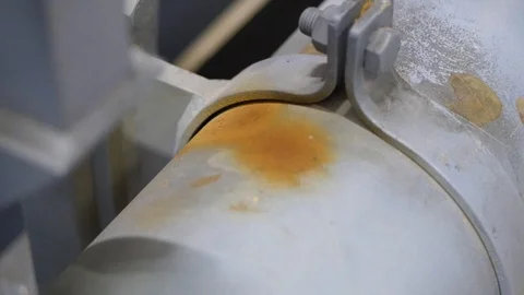 Rust on industrial machine pipe Stock Footage 88408850