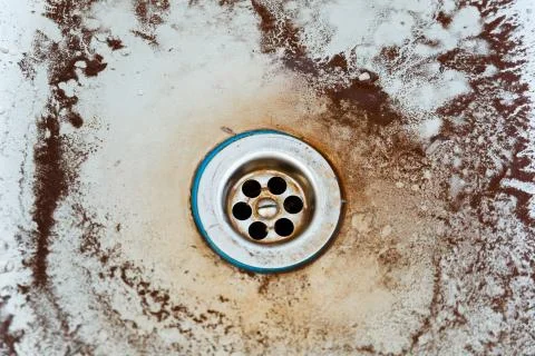 Rust in the kitchen sink Stock Photos