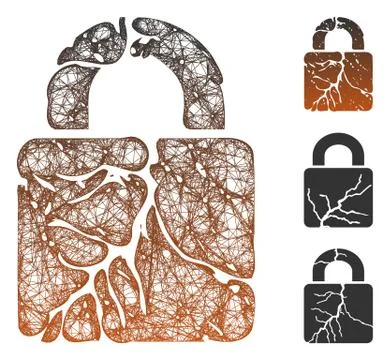 Rust Lock Polygonal Web Vector Mesh Illustration Stock Illustration