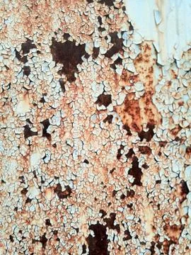 Rust on metal surface covered with paint Stock Photos
