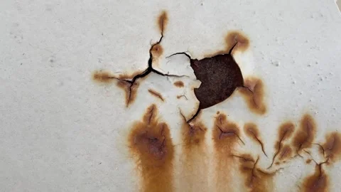 Rust of metals.Corrosive Rust on old iron white Stock Footage 256027943