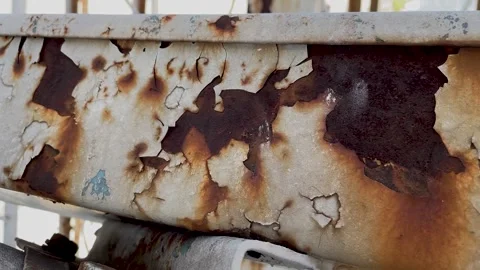 Rust of metals.Corrosive Rust on old iron white. Stock Footage 262862200