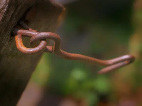 Rust, old hook Foto stock