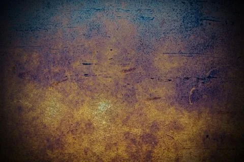 Rust orange blue background abstract - dark terracotta plaster wall texture Stock Photos