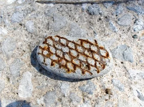 Rust Pattern on Lake Stone with Grid Texture Stock Photos