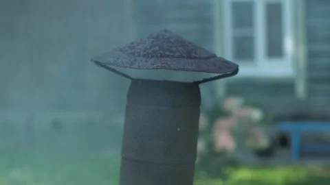 A rust pipe from a barbecue Stock Footage 270089673