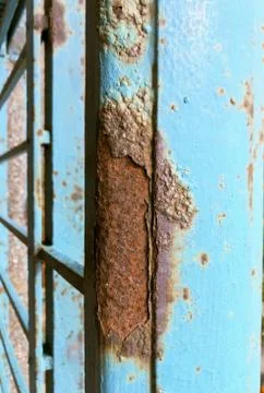 Rust prod brown blue got the rail of the balcony a unique background texture mac Stock Photos